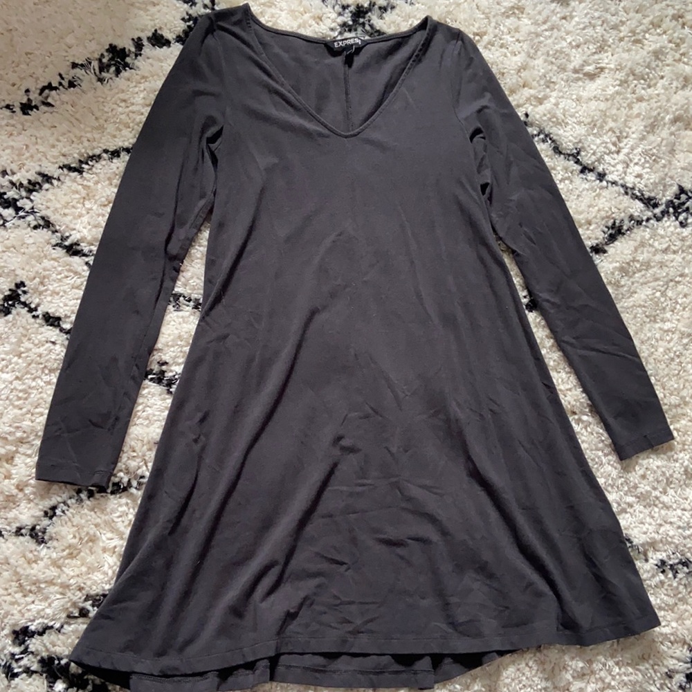 Gray long sleeve dress